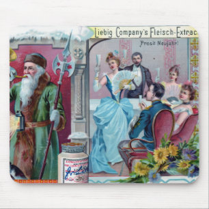 Vintage New Year Celebration: Liebig Advertising Mouse Pad