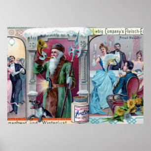 Vintage New Year Celebration: Liebig Advertising Poster