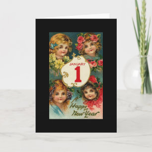 Vintage New Year Holiday Card