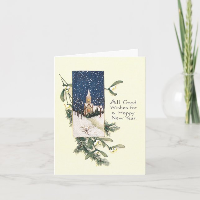 Vintage New Year Holiday Card (Front)