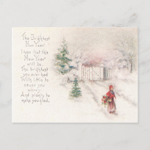 Vintage New Year Holiday Postcard