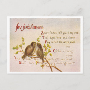Vintage New Year Holiday Postcard