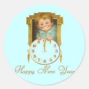 Vintage New Year Stickers