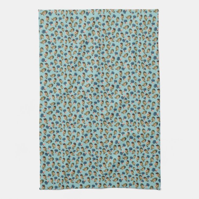 Vintage New Year Tea Towel (Vertical)