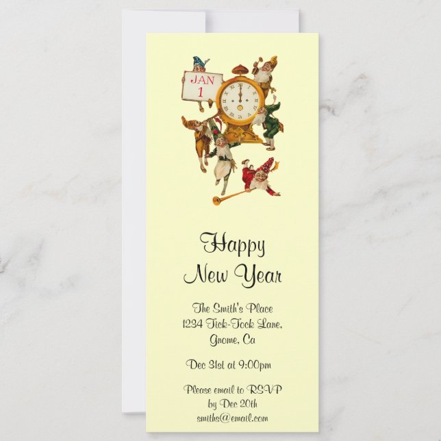 Vintage New Years Eve Invitation (Front)