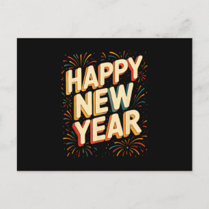 Vintage New Years Eve Party Countdown Happy New Ye Holiday Postcard