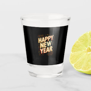 Vintage New Years Eve Party Countdown Happy New Ye Shot Glass