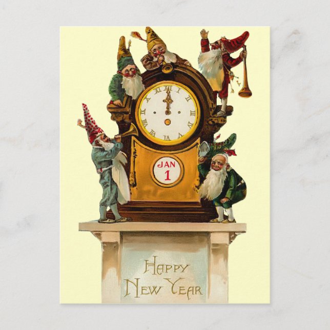 Vintage New Years Eve Postcard (Front)