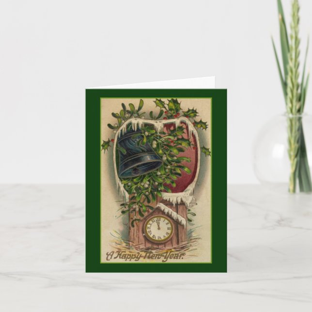 Vintage New Year's Note Card (Front)