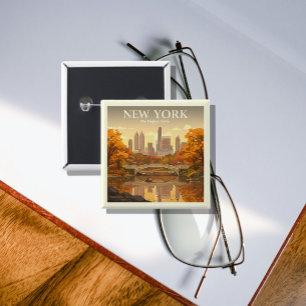 Vintage New York 15 Cm Square Badge