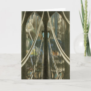 Vintage New York Architecture, Brooklyn Bridge Card