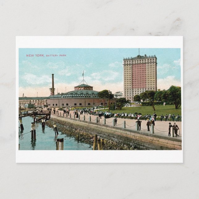 Vintage New York, Battery Park Postcard (Front)