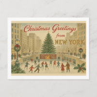 Vintage New York Christmas Greeting