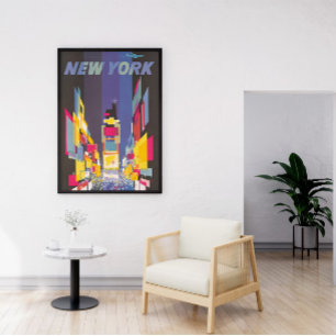 Vintage New York City America Poster Canvas Print
