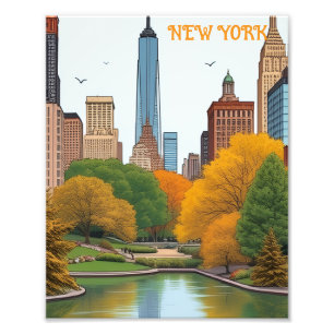 Vintage New York City Central Park travel  Photo Print