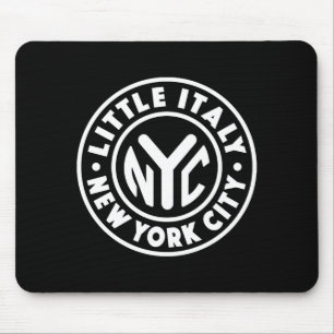Vintage New York City Circle Little Italy White Mouse Pad