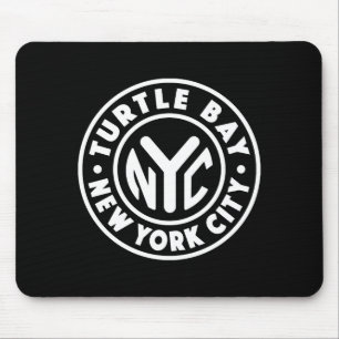 Vintage New York City Circle Turtle Bay White Mouse Pad