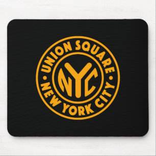 Vintage New York City Circle Union Square Gold  Mouse Pad