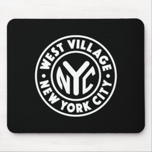 Vintage New York City Circle West Village White Mouse Pad