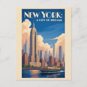 Vintage New York City Empire State Building Travel Postcard