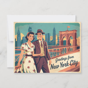Vintage New York City Greeting from Postcard