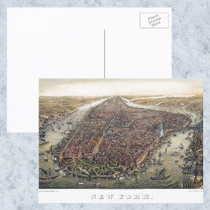 Vintage New York City, Manhattan, Brooklyn Bridge Postcard