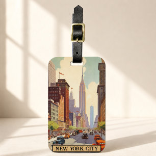 Vintage New York City Retro Theme Travel Style Luggage Tag