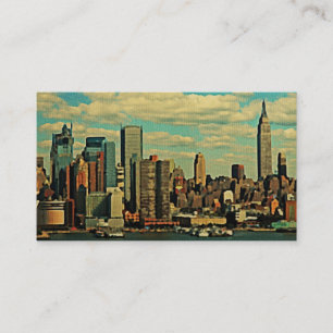 Vintage New York City Skyline Business Card