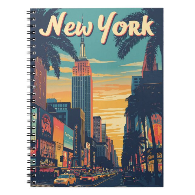 Vintage New York City Skyline Notebook (Front)