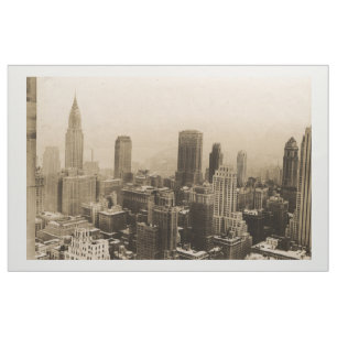 Vintage New York City Skyline Photograph (1935) Fabric