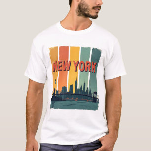 Vintage New York City Skyline Retro Aesthetic T-Shirt