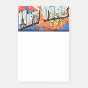 Vintage New York City Skyline Silhouette and Name Post-it Notes