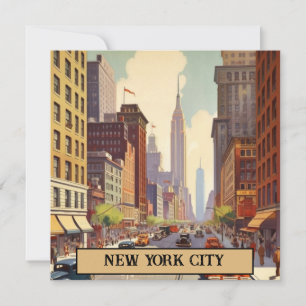 Vintage New York City Street Scene Custom Text Card
