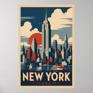Vintage New York City Travel Poster