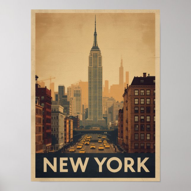 Vintage New York City Travel Poster (Front)