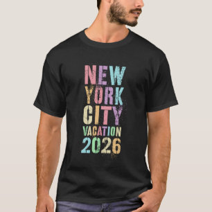 Vintage New York City Vacation 2026 Trip Sisters V T-Shirt