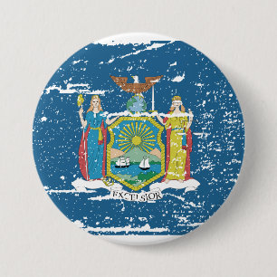 Vintage NEW YORK Flag 7.5 Cm Round Badge
