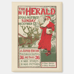 Vintage New York Herald Christmas Edition Magnet