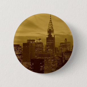 Vintage New York Manhattan 6 Cm Round Badge