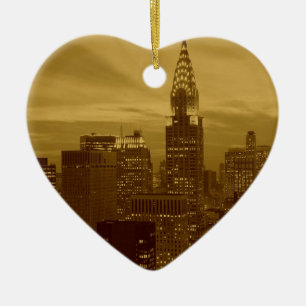 Vintage New York Manhattan Ceramic Tree Decoration