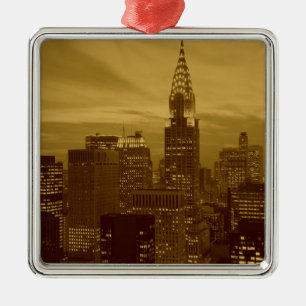 Vintage New York Manhattan Metal Tree Decoration