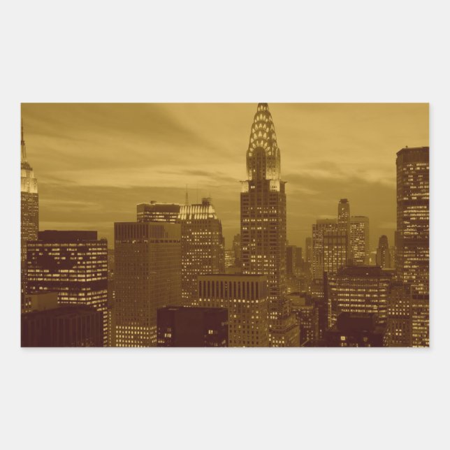 Vintage New York Manhattan Rectangular Sticker (Front)