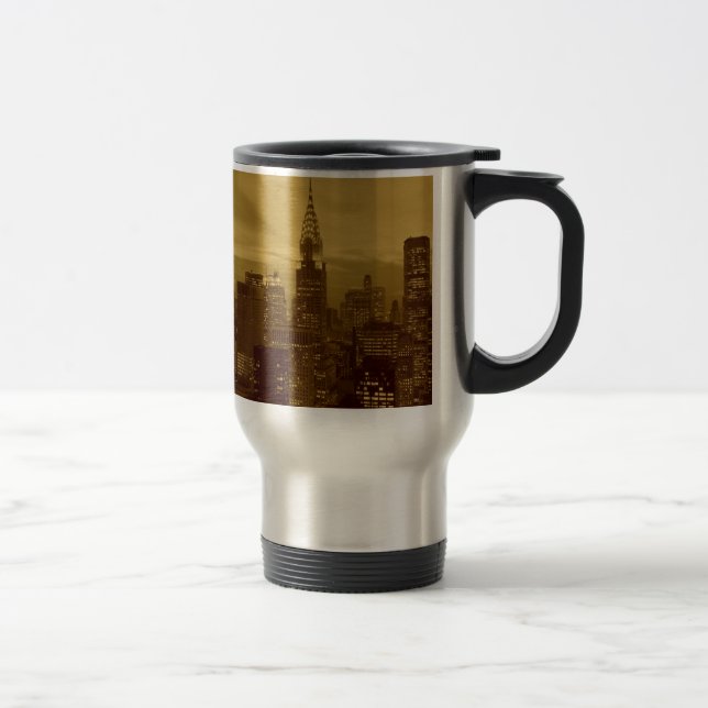 Vintage New York Manhattan Travel Mug (Right)