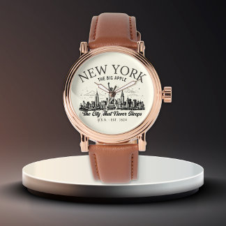 Vintage New York Men’s Watch | Classic NYC Skyline
