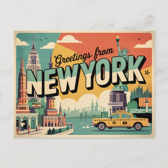 Vintage New York Postcard | Greetings from (Front)