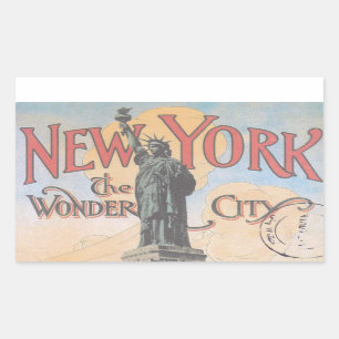 Vintage New York Rectangular Sticker