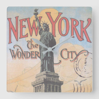 Vintage New York Square Wall Clock