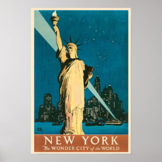 Vintage New York Travel Advertisement Poster