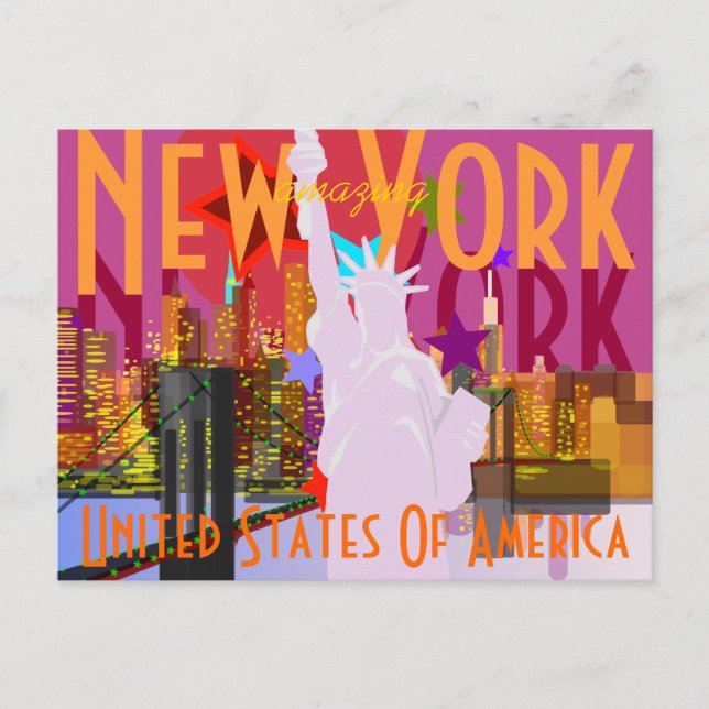 Vintage New York Travel Postcard (Front)