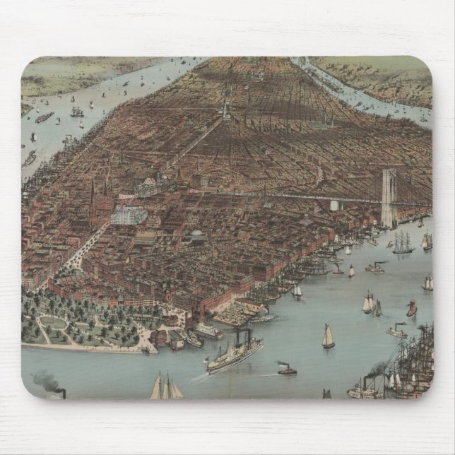 Vintage New York Waterfront Mouse Pad (Front)